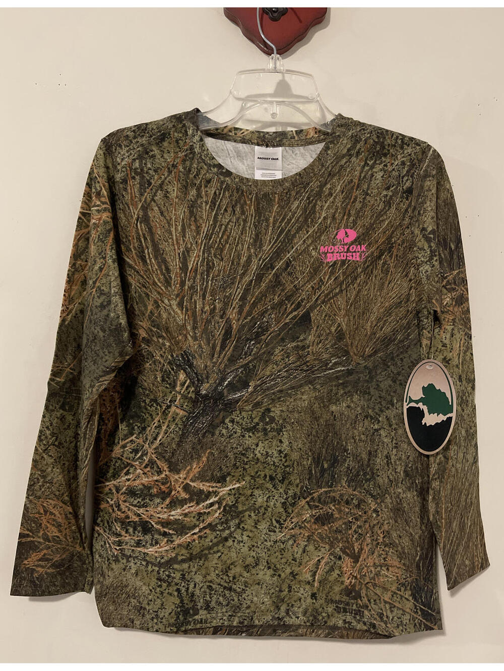 Mossy Oak Brush Womens Medium Green Camo Long-Sleeved Shirt NWT! A2179